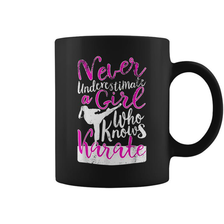 Never Underestimate A Girl Who Knows Karate Gift For Girls Coffee Mug
