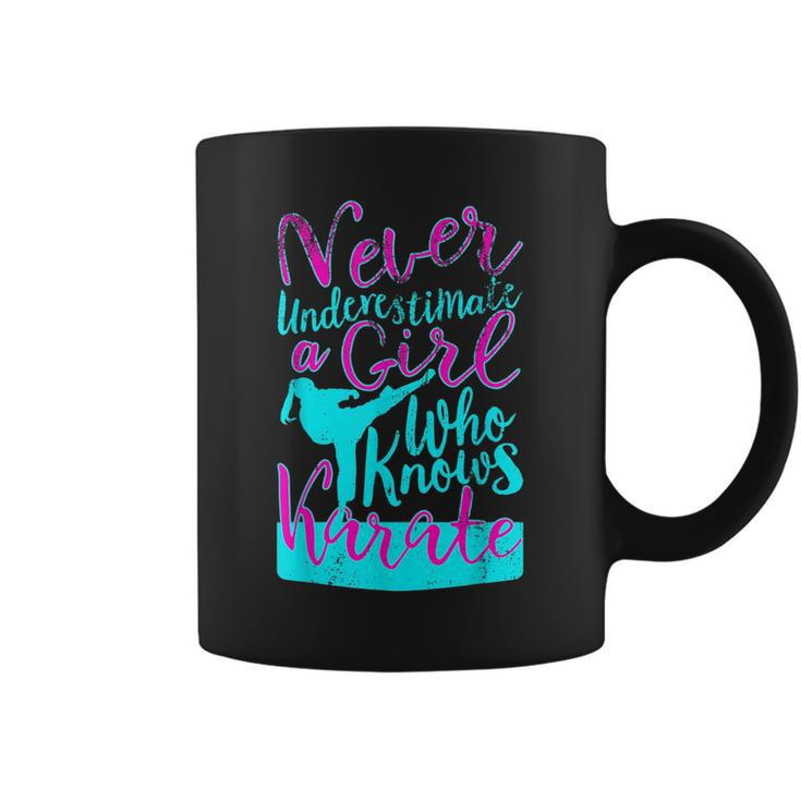 Never Underestimate A Girl Who Knows Karate Gift For Girls Karate Funny Gifts Coffee Mug