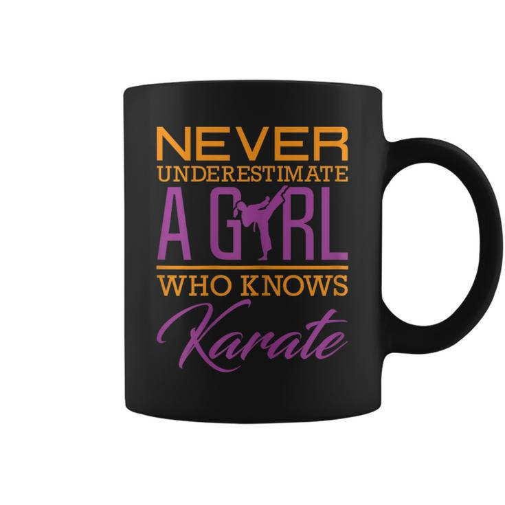 Never Underestimate A Girl Who Knows Karate  Gift Girl Karate Funny Gifts Coffee Mug