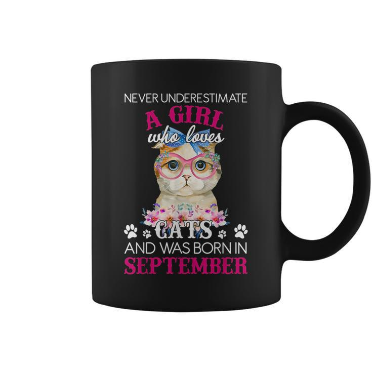 Never Underestimate A Girl Who Love Cat Born In September Coffee Mug