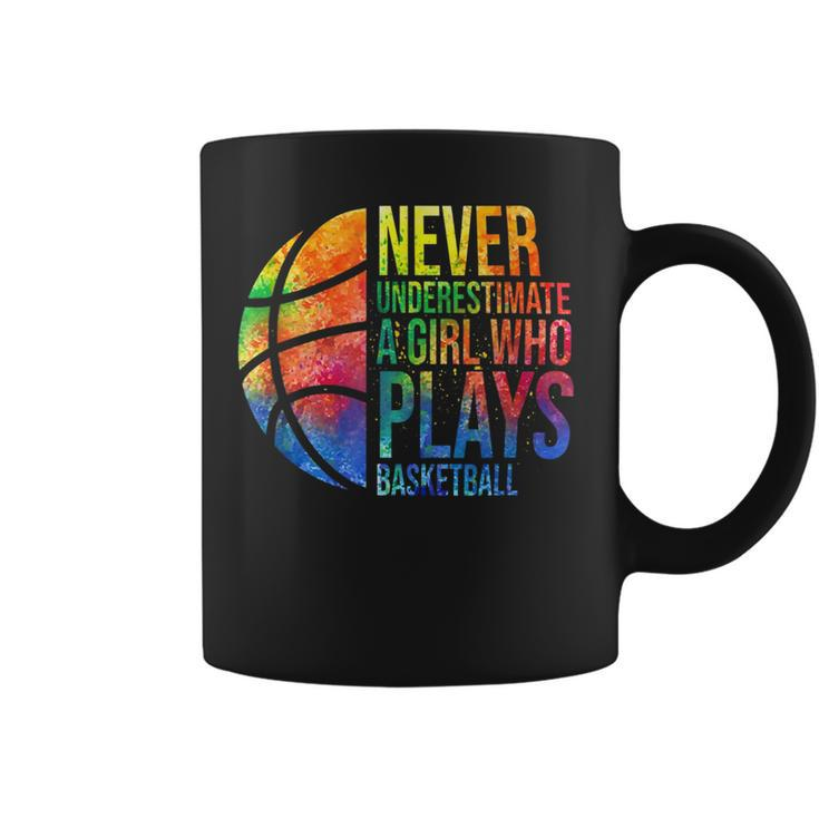 Never Underestimate A Girl Who Play Basketball Funny Gift Basketball Funny Gifts Coffee Mug
