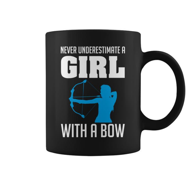 Never Underestimate A Girl With A Bow Archers Archery Girls Archery Funny Gifts Coffee Mug
