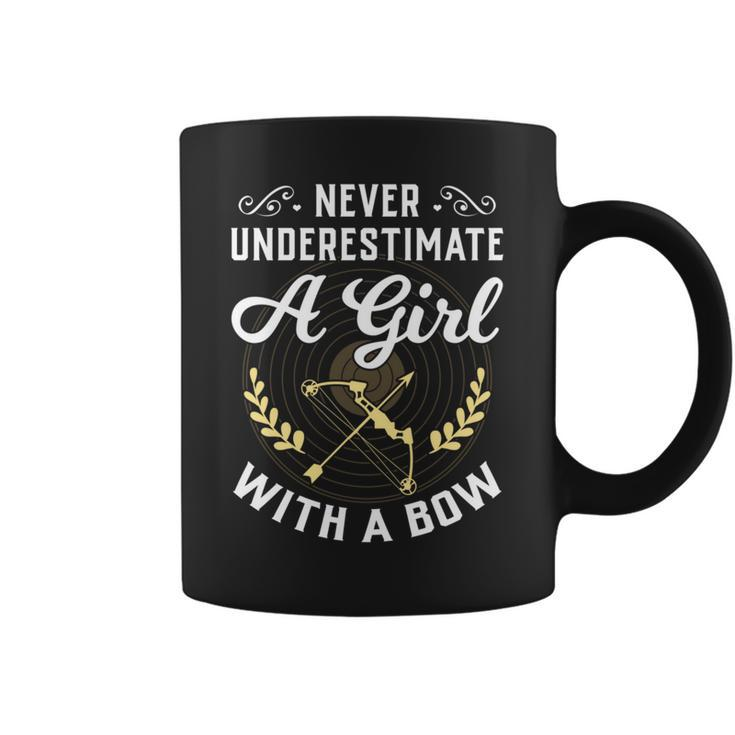 Never Underestimate A Girl With A Bow Archery Funny Gift Archery Funny Gifts Coffee Mug
