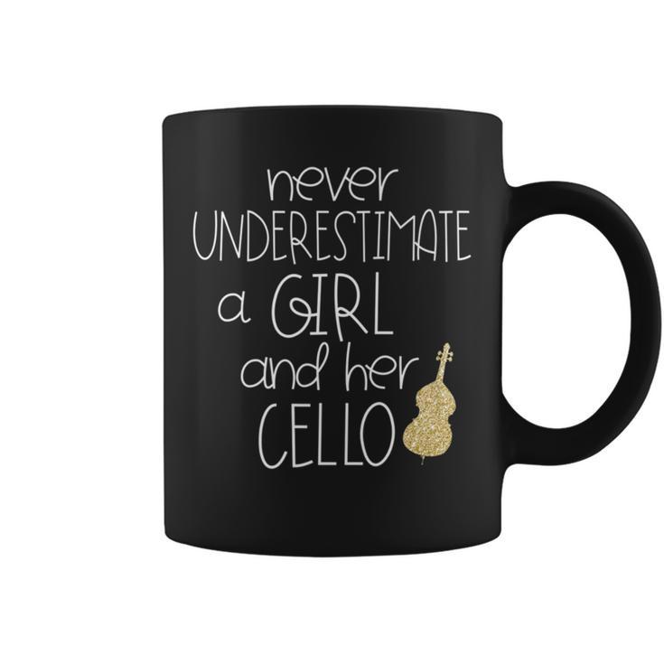 Never Underestimate A Girl With A Cello T  Cello Gift Coffee Mug