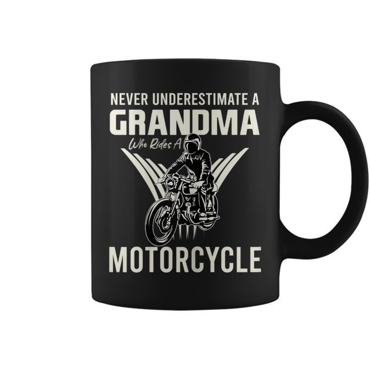 Never Underestimate A Grandma Who Rides A Motorcycle Gift For Womens Coffee Mug
