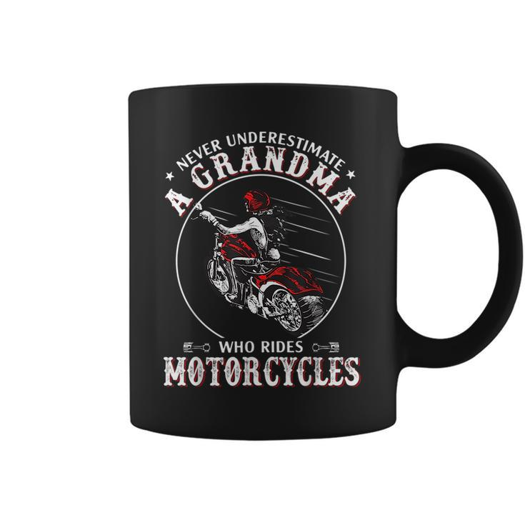 Never Underestimate A Grandma Who Rides Motorcycles Funny Coffee Mug