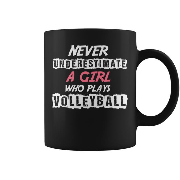 Never Underestimate A Volleyball Girl Volleyball Funny Gifts Coffee Mug