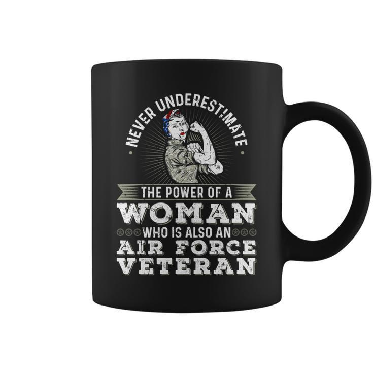 Never Underestimate A Woman Air Force Veteran Soldier Coffee Mug