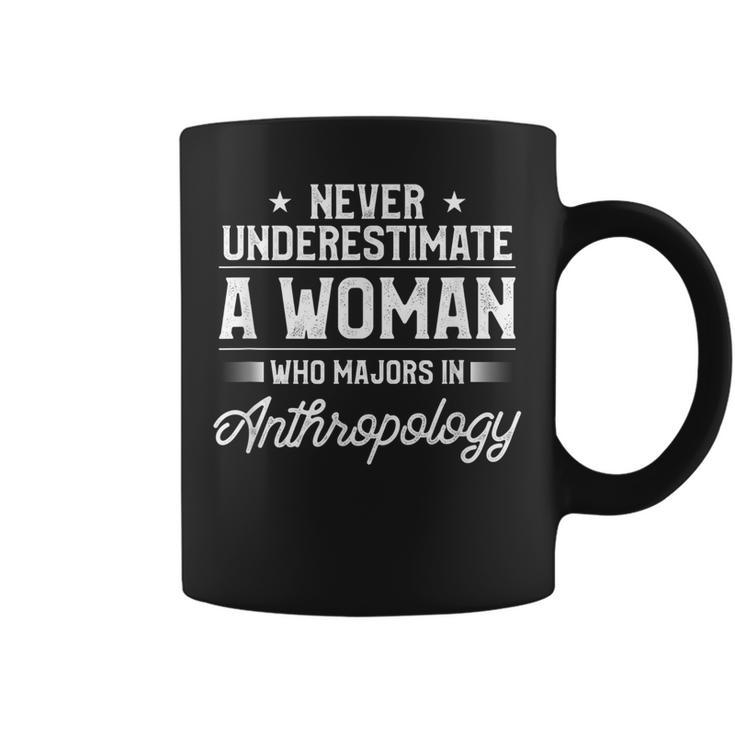 Never Underestimate A Woman Anthropology Archaeology Coffee Mug