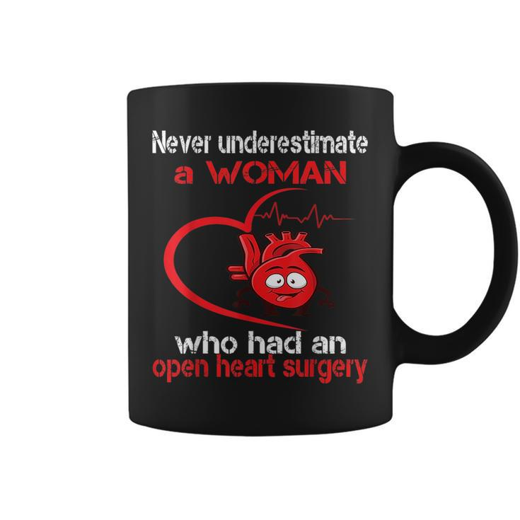 Never Underestimate A Woman Who Had An Open Heart Surgery Coffee Mug