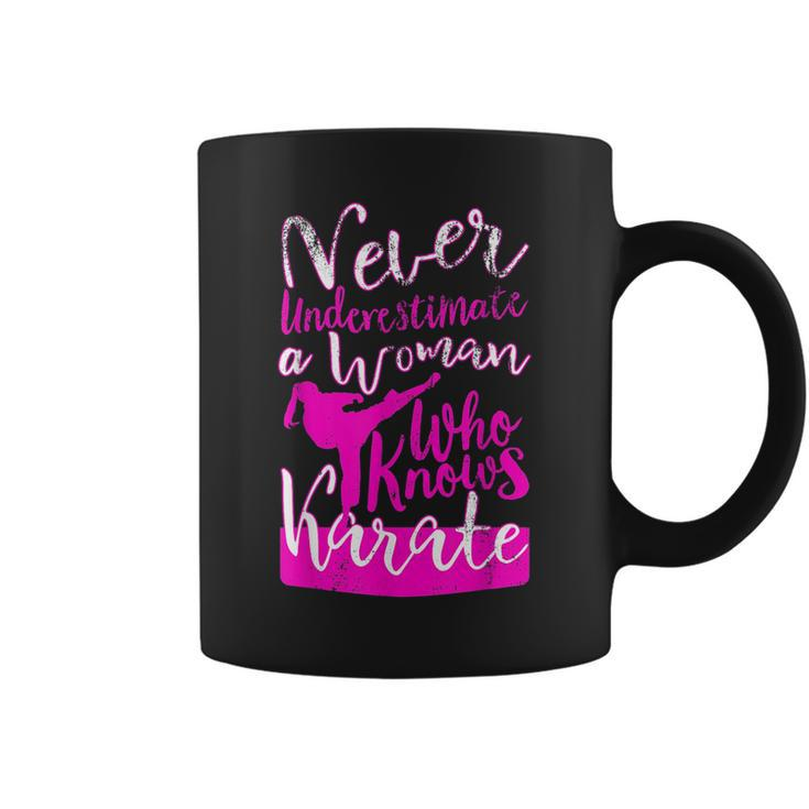 Never Underestimate A Woman Who Knows Karate Gift For Girls Coffee Mug