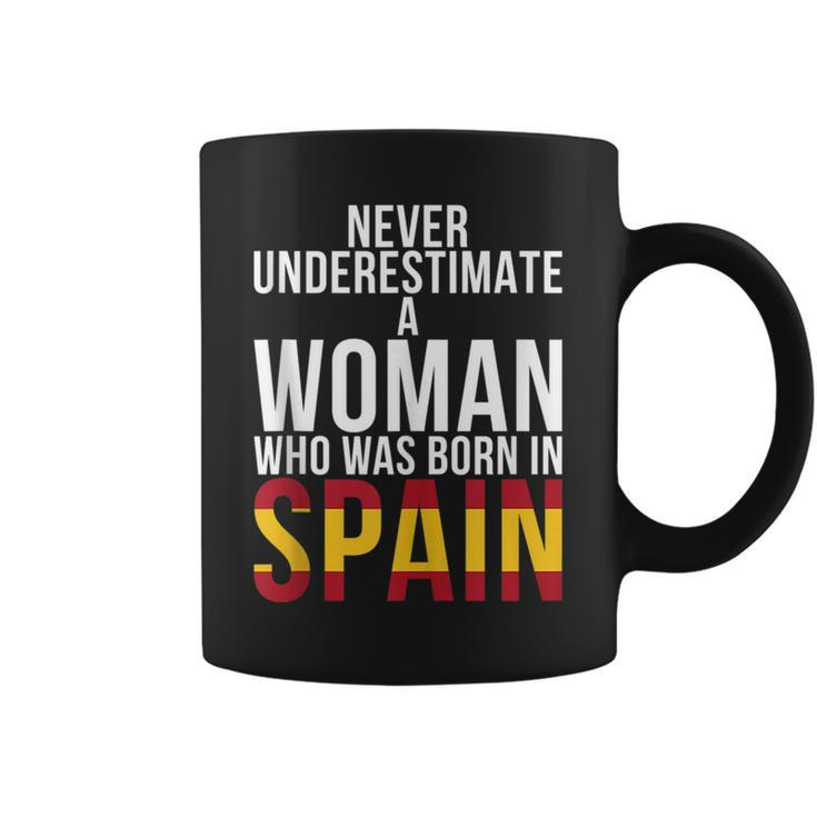 Never Underestimate A Woman Who Was Born In Spain Woman Coffee Mug