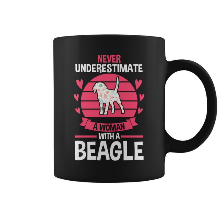 Never Underestimate A Woman With A Beagle Coffee Mug