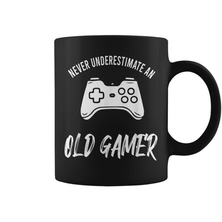 Never Underestimate An Old Gamer Old Man Gaming Gift For Mens Coffee Mug