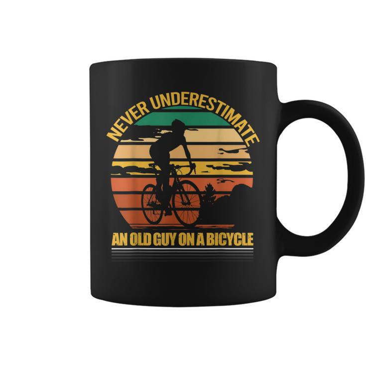 Never Underestimate An Old Guy On A Bicycle For Bike Lovers Coffee Mug