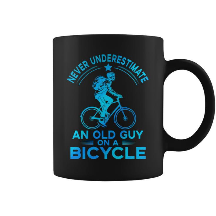 Never Underestimate An Old Guy On A Bicycle Nice Cycling Coffee Mug