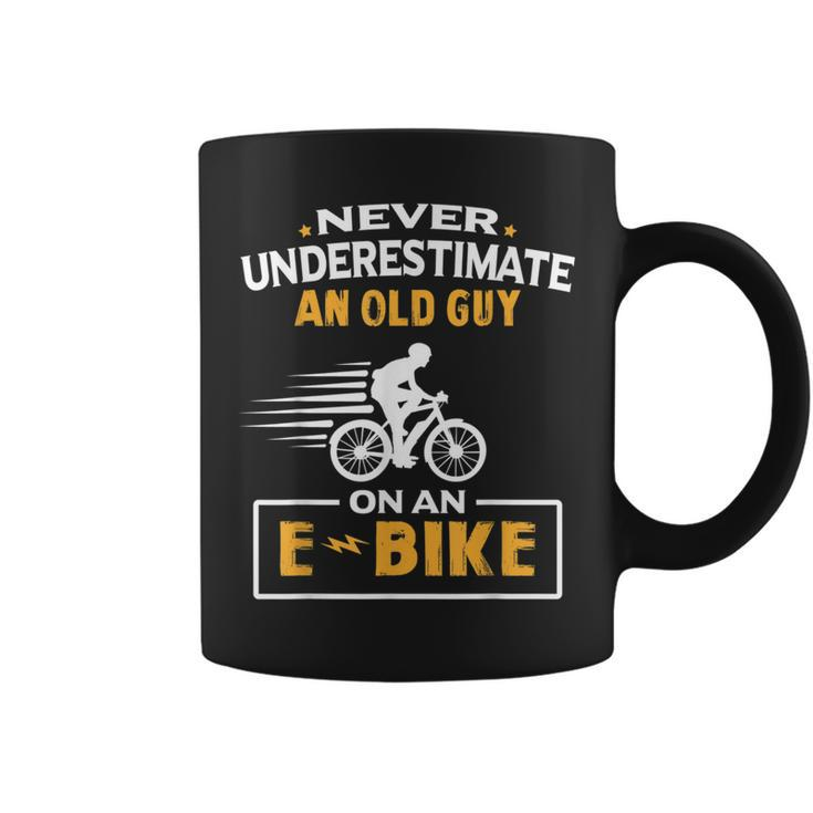Never Underestimate An Old Guy On An Ebike Biking Gift Gift For Mens Coffee Mug