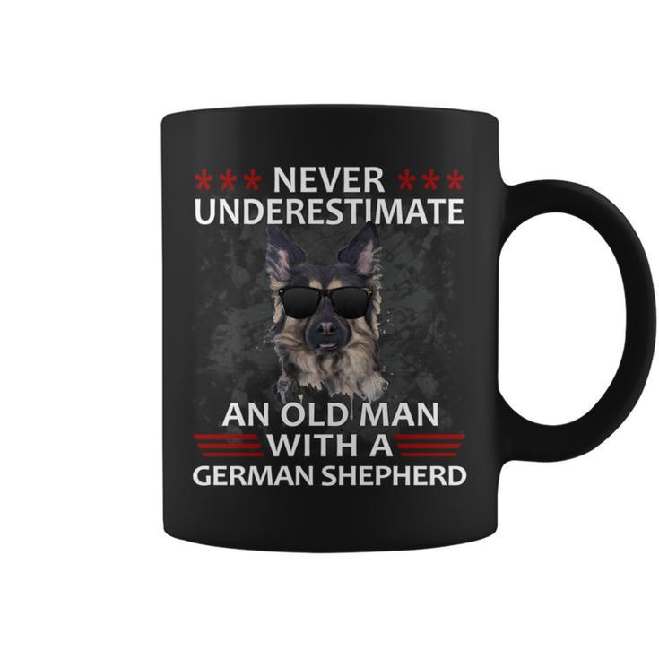 Never Underestimate An Old Man German Shepherd Dog Gift Coffee Mug