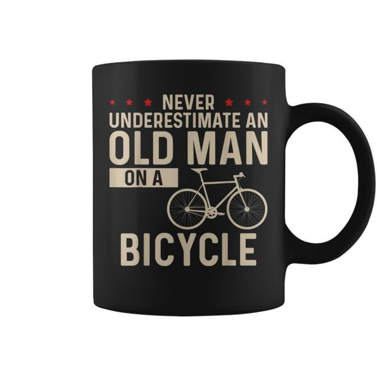 Never Underestimate An Old Man On A Bicycle Old Guy Cycling Coffee Mug