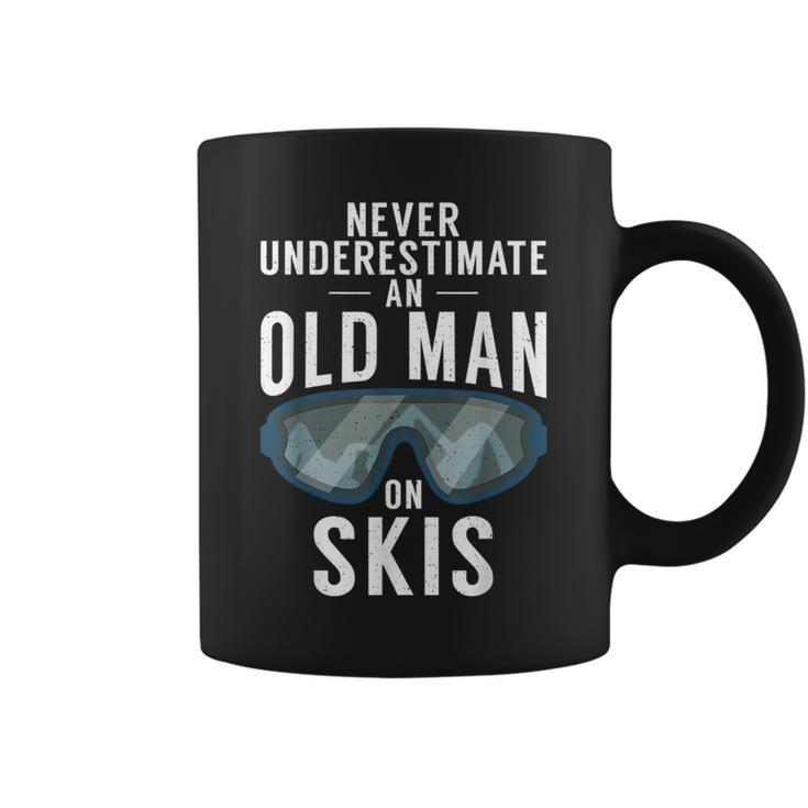 Never Underestimate An Old Man On Skis Winter Sport Skier Coffee Mug