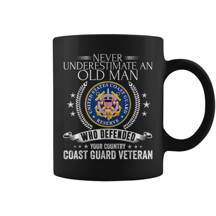 Never Underestimate An Old Man Us Coast Guard Veteran Funny Veteran Funny Gifts Coffee Mug