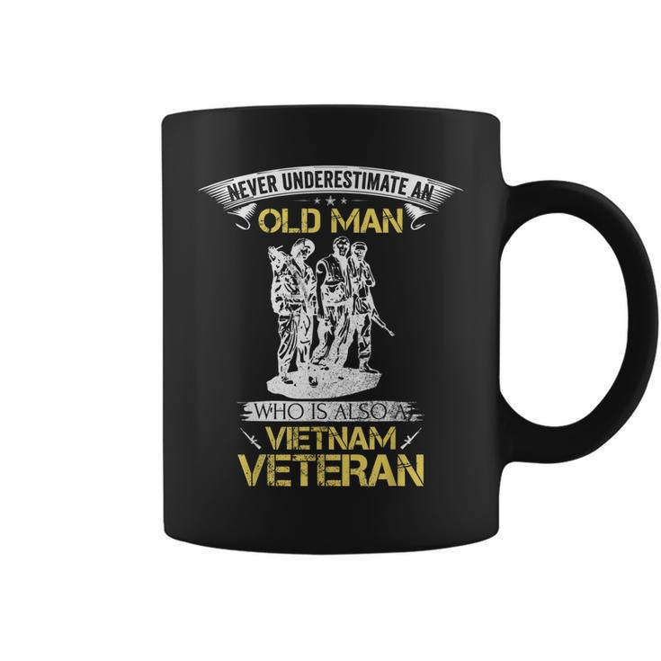 Never Underestimate An Old Man Vietnam Veteran Gift  Coffee Mug