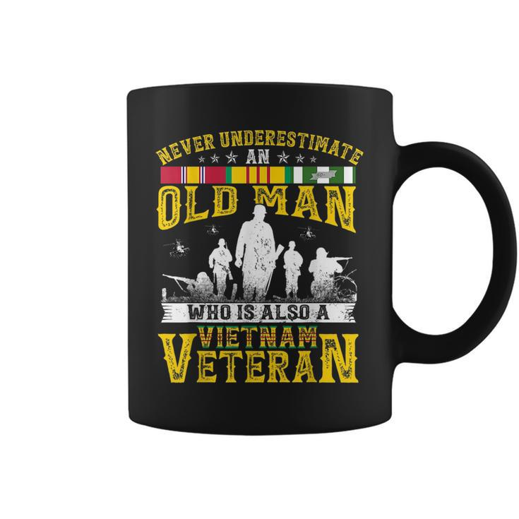 Never Underestimate An Old Man Vietnam Veteran Gift For Mens Coffee Mug