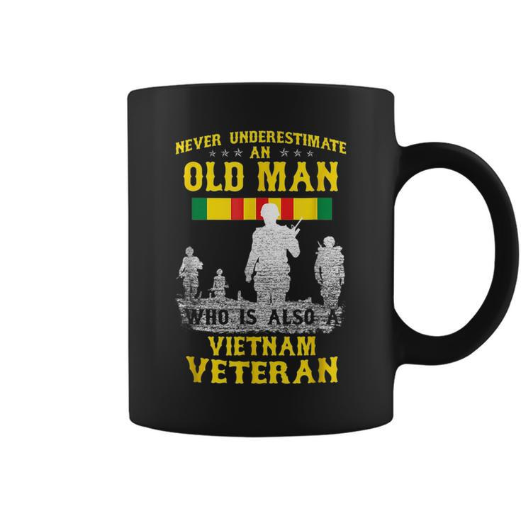 Never Underestimate An Old Man Vietnam Veteran Gift For Mens Veteran Funny Gifts Coffee Mug