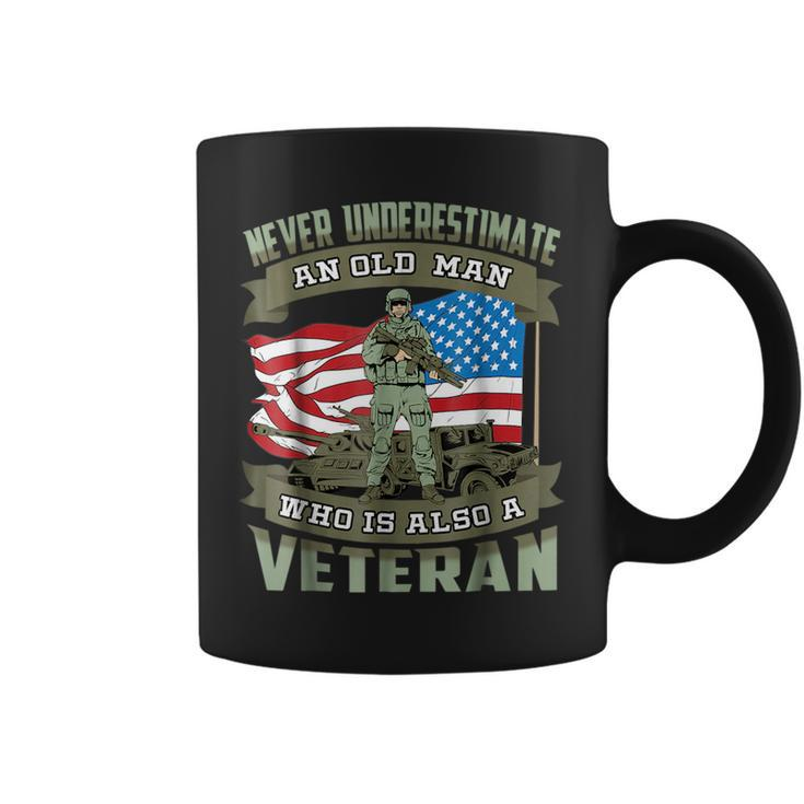 Never Underestimate An Old Man Who Is Also A Veteran Gift For Mens Coffee Mug