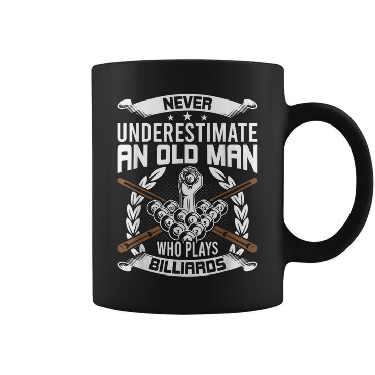Never Underestimate An Old Man Who Plays Billiards Coffee Mug