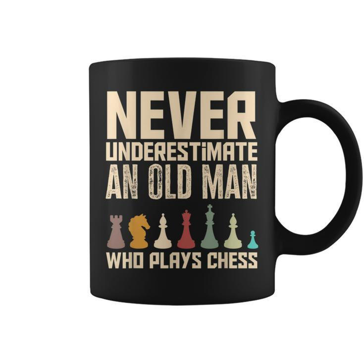 Never Underestimate An Old Man Who Plays Chess Funny Chess Coffee Mug
