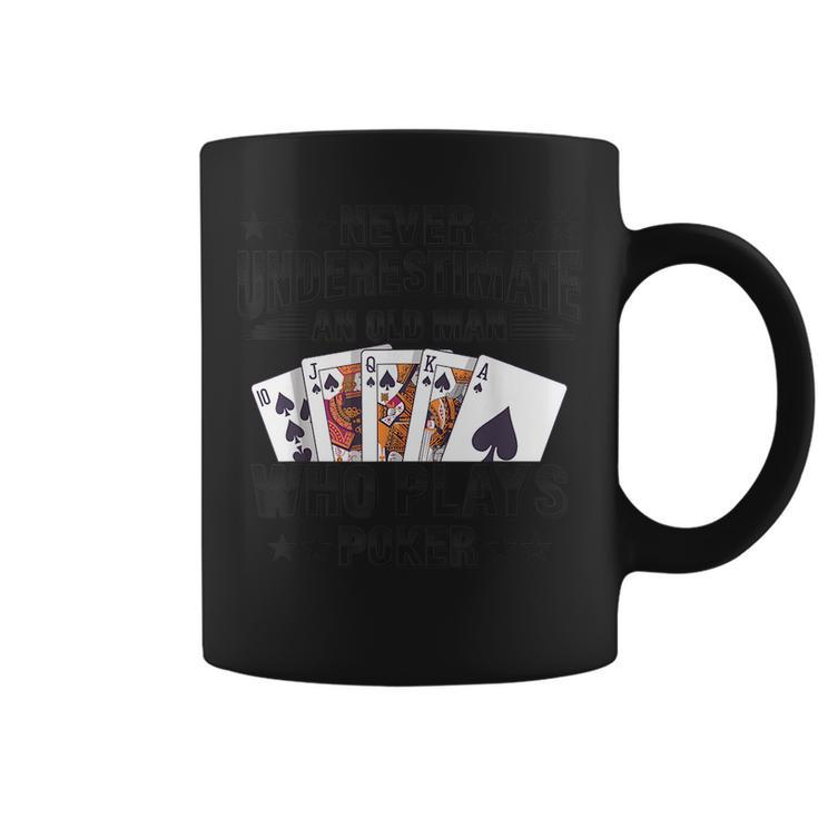 Never Underestimate An Old Man Who Plays Poker Casino Coffee Mug