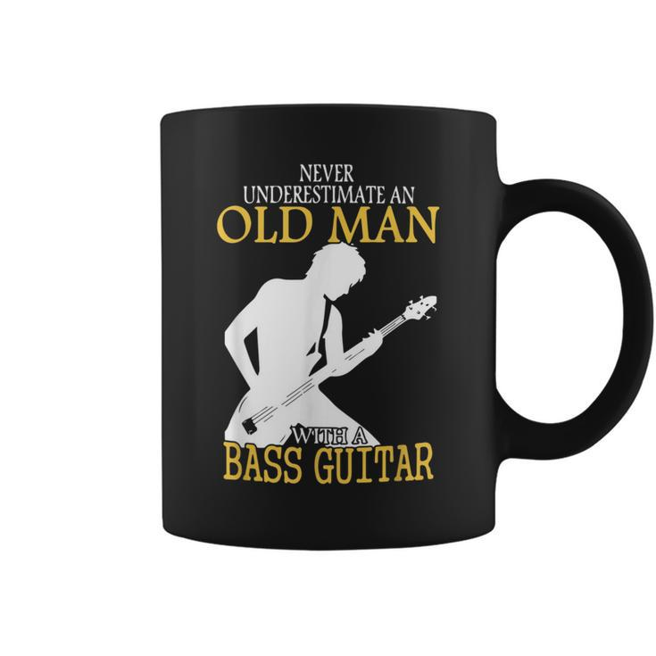 Never Underestimate An Old Man With A Bass Guitar Music Gift Coffee Mug