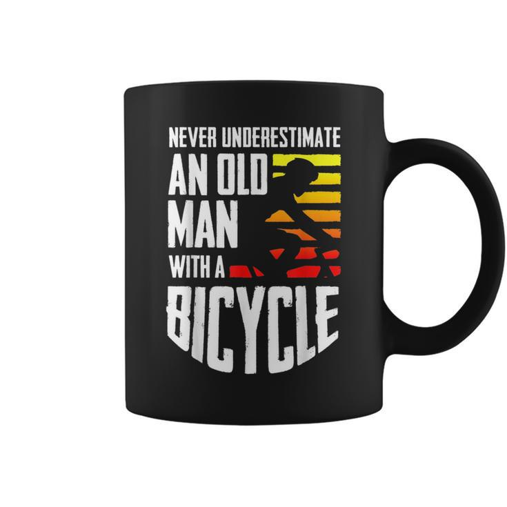 Never Underestimate An Old Man With A Bicycle Retired Gift Gift For Mens Coffee Mug