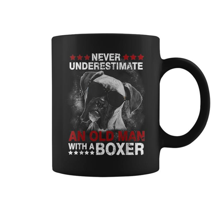 Never Underestimate An Old Man With A Boxer Coffee Mug