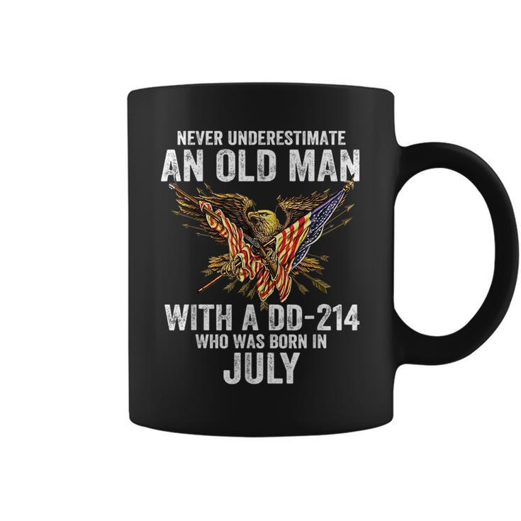 Never Underestimate An Old Man With A Dd214 Born In July Old Man Funny Gifts Coffee Mug