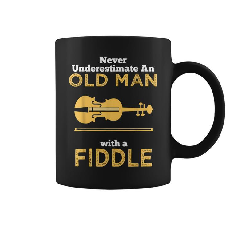 Never Underestimate An Old Man With A Fiddle Great Country Man Musical Gift Coffee Mug