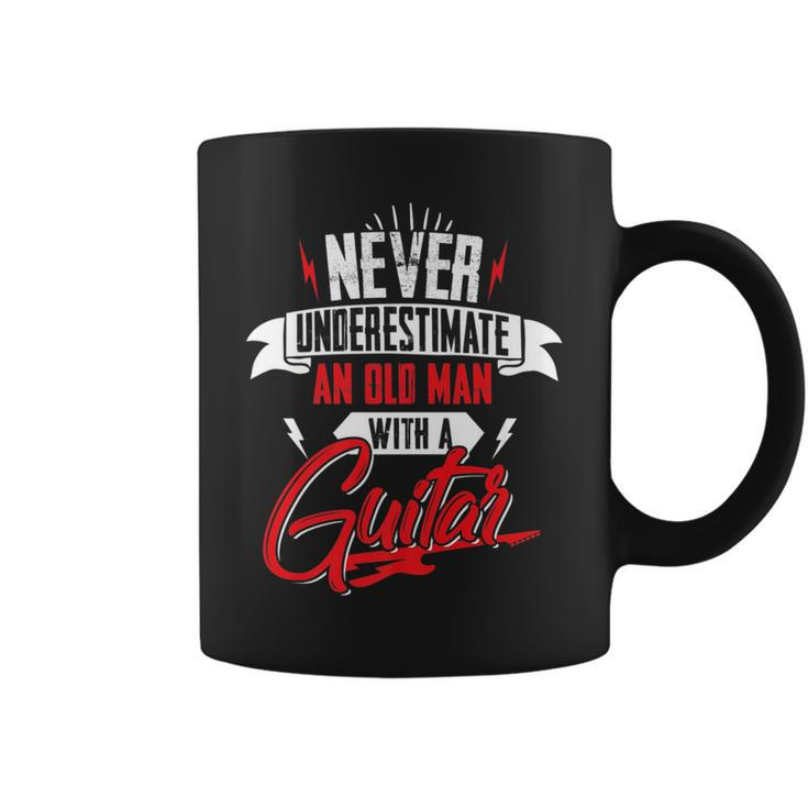 Never Underestimate An Old Man With A Guitar  Men Gift For Mens Coffee Mug