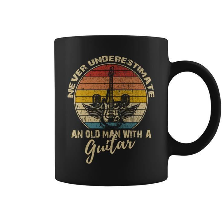 Never Underestimate An Old Man With A Guitar Player Vintage Coffee Mug