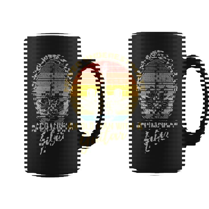 Never Underestimate An Old Man With A Guitar Player Vintage Coffee Mug