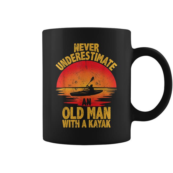 Never Underestimate An Old Man With A Kayak Quote Funny Coffee Mug