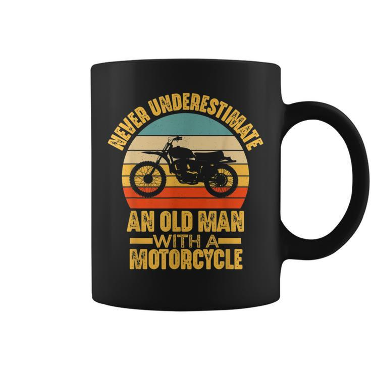 Never Underestimate An Old Man With A Motorcycle Funny Biker Coffee Mug