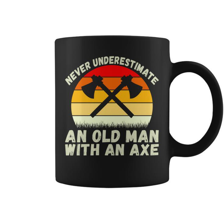 Never Underestimate An Old Man With An Axe Throwing Coffee Mug