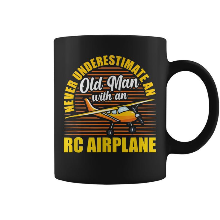Never Underestimate An Old Man With An Rc Airplane Gift For Mens Coffee Mug
