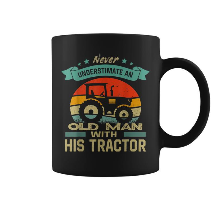 Never Underestimate An Old Man With His Tractor Farmer Coffee Mug