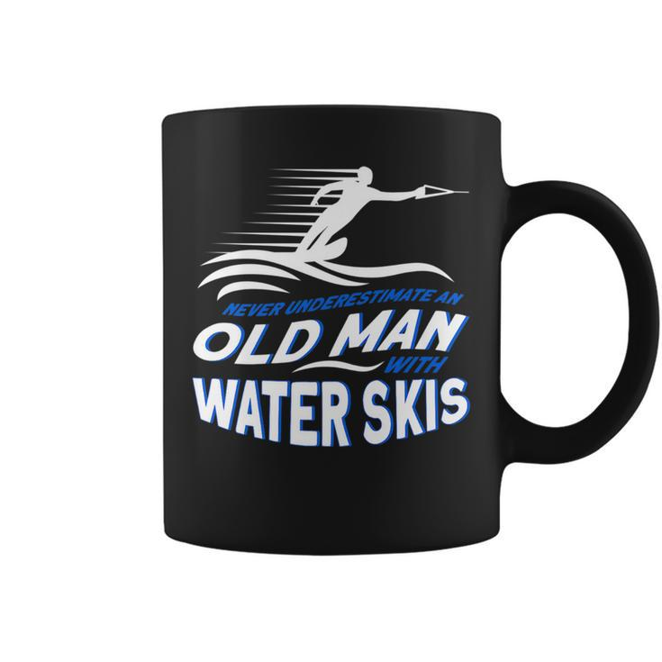 Never Underestimate An Old Man With Water Skis Waterski Coffee Mug