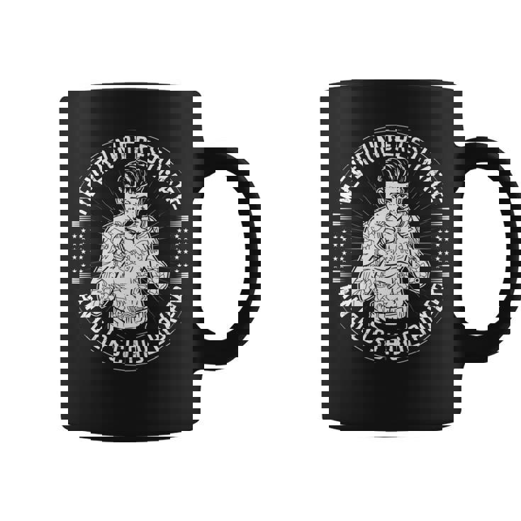 Never Underestimate An Old School Boxer Back Print Boxing Coffee Mug