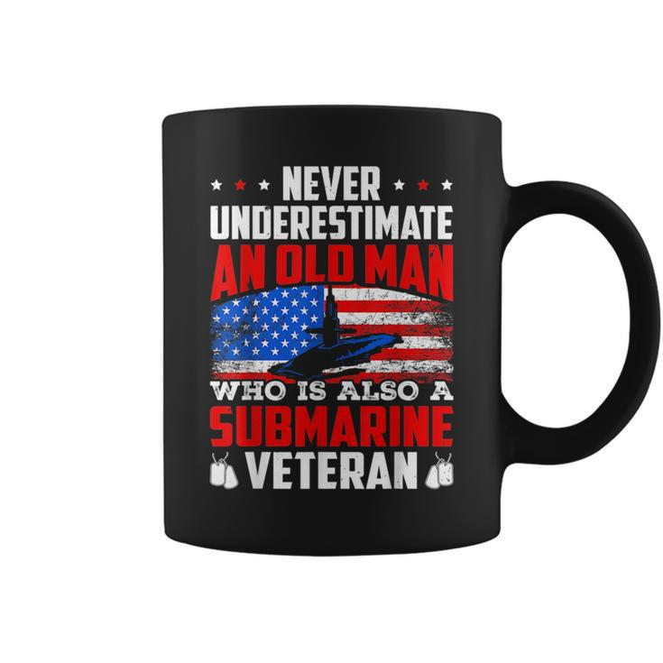 Never Underestimate An Old Submarine Veteran Patriotic Gift For Mens Coffee Mug