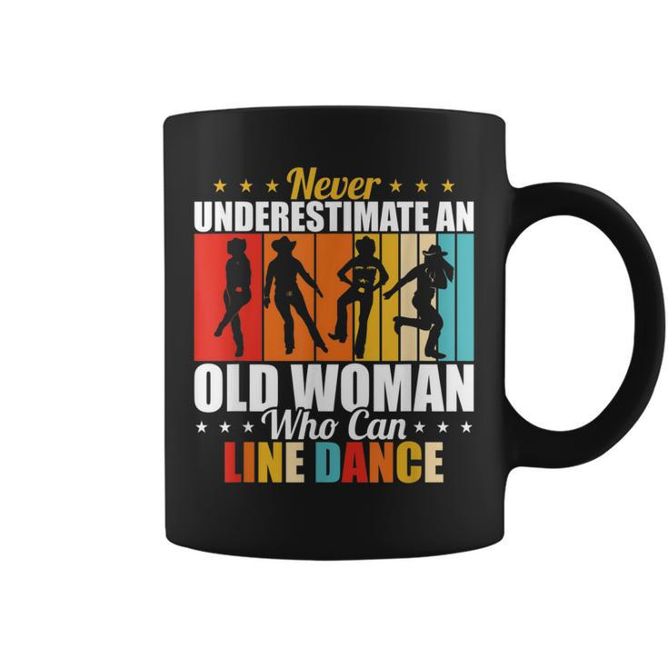 Never Underestimate An Old Woman Who Can Line Dance Coffee Mug