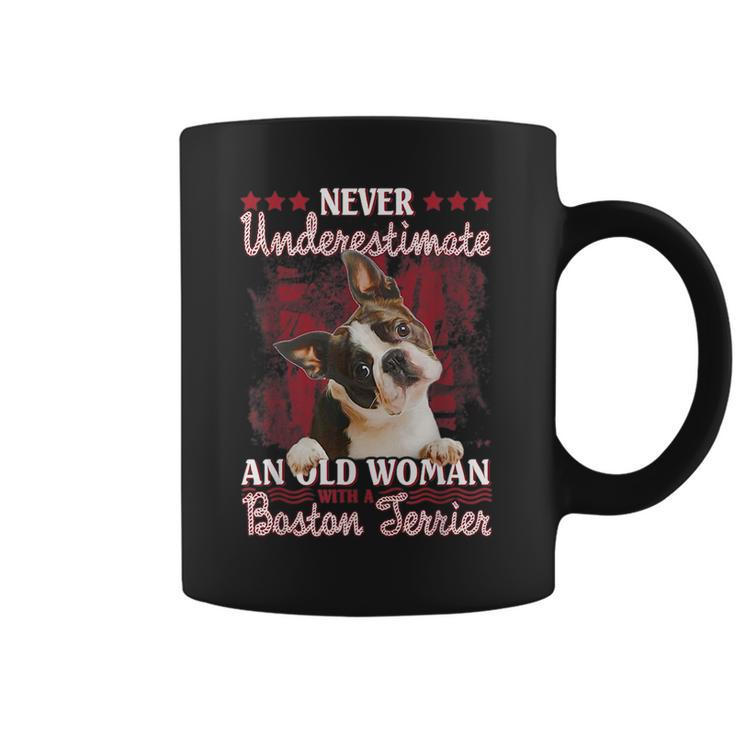 Never Underestimate An Old Woman With A Boston Terrier Coffee Mug